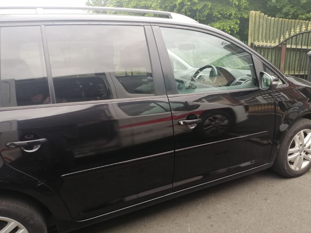 Scratched car door repair